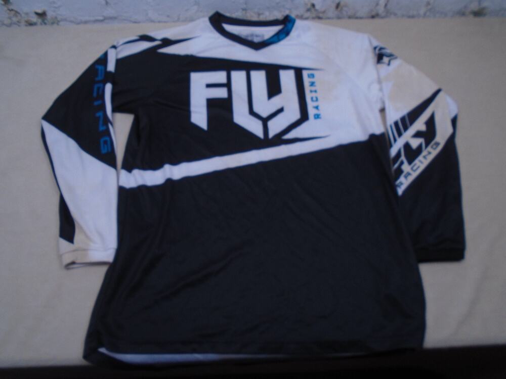 Fly Racing 208 Motocross Jersey Adult Medium Black White MX Dirt Bike